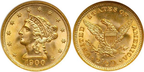 2.5 Dólar Estados Unidos de América (1776 - ) Oro 
