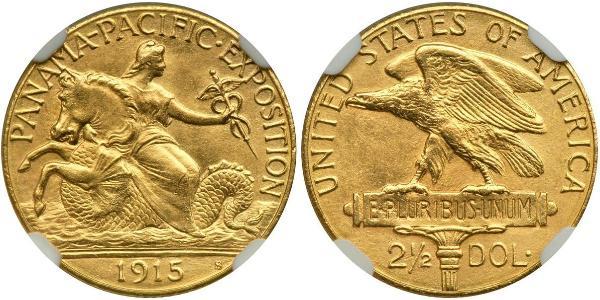 2.5 Dólar Estados Unidos de América (1776 - ) Oro 