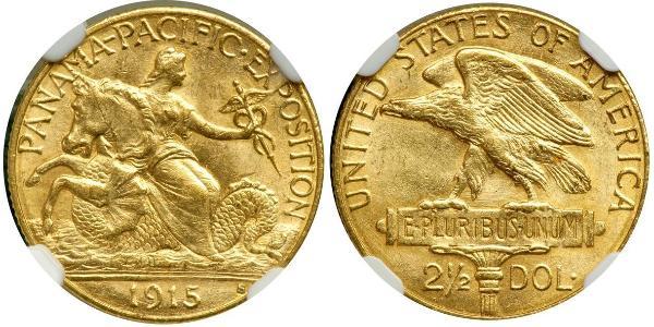 2.5 Dólar Estados Unidos de América (1776 - ) Oro 