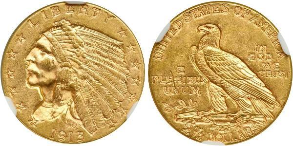 2.5 Dólar Estados Unidos de América (1776 - ) Oro 