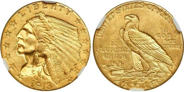 2.5 Dólar Estados Unidos de América (1776 - ) Oro 