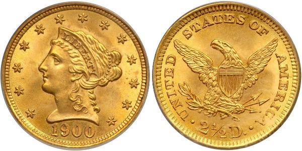 2.5 Dólar Estados Unidos de América (1776 - ) Oro 