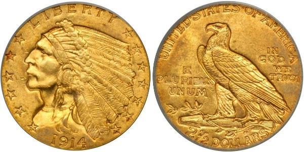2.5 Dólar Estados Unidos de América (1776 - ) Oro 