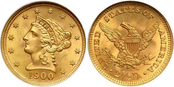 2.5 Dólar Estados Unidos de América (1776 - ) Oro 