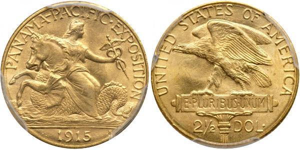 2.5 Dólar Estados Unidos de América (1776 - ) Oro 