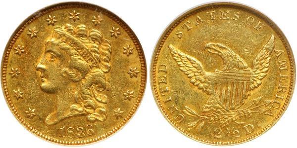 2.5 Dólar Estados Unidos de América (1776 - ) Oro 