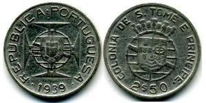 2,5 Escudo São Tomé e Príncipe (1469 - 1975) Argento 