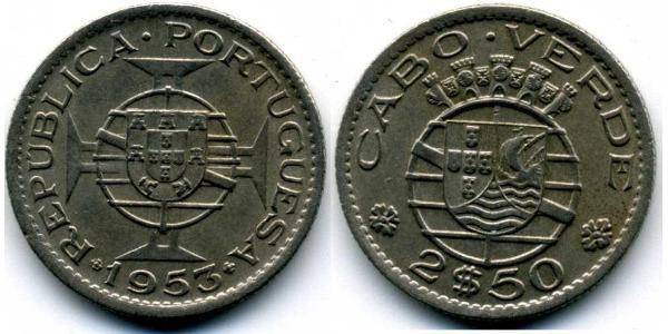 2,5 Escudo Cape Verde (1456 - 1975) Bronze/Nickel 