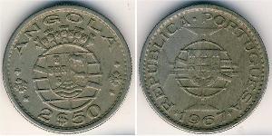 2,5 Escudo Portuguese Angola (1575-1975) Copper/Nickel 