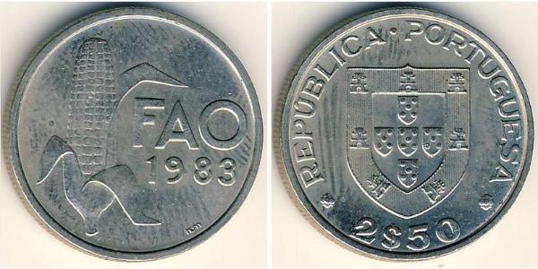 2,5 Escudo Portuguese Republic (1975 - ) Copper/Nickel 