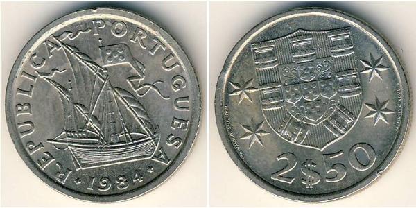 2,5 Escudo Republica Portuguesa (1975 - ) Kupfer/Nickel 