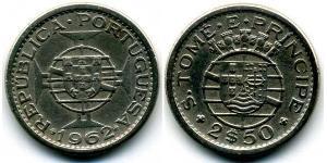 2,5 Escudo São Tomé and Príncipe (1469 - 1975) Kupfer/Nickel 