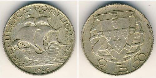 2,5 Escudo Second Portuguese Republic (1933 - 1974) Silver 