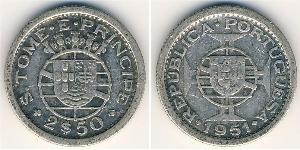 2,5 Escudo São Tomé and Príncipe (1469 - 1975) Silver 