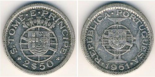 2,5 Escudo São Tomé and Príncipe (1469 - 1975) Silver 