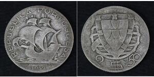 2,5 Escudo Portogallo / Portuguese Republic - Ditadura Nacional (1926 - 1933)  