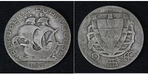 2,5 Escudo Portogallo / Portuguese Republic - Ditadura Nacional (1926 - 1933)  