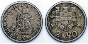 2.5 Escudo Second Portuguese Republic (1933 - 1974)  