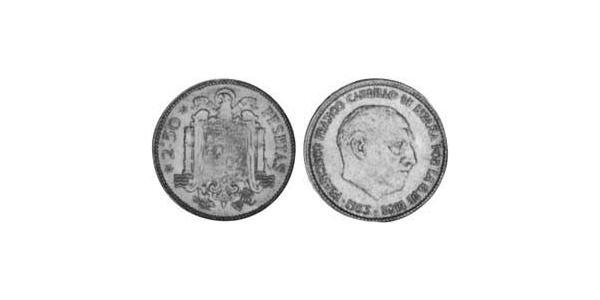 2.5 Peseta 西班牙 青铜/铝 弗朗西斯科·佛朗哥 (1892 – 1975)
