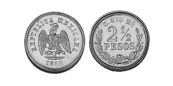 2.5 Peso United Mexican States (1867 - ) Gold 