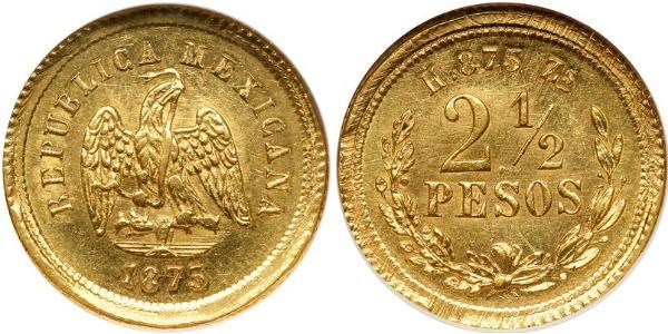 2.5 Peso United Mexican States (1867 - ) Gold 