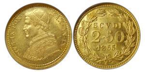 2.5 Scudo Kirchenstaat (752-1870) Gold Pius IX (1792- 1878)