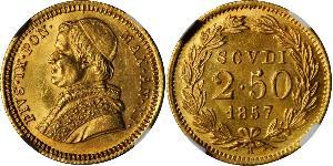 2.5 Scudo Kirchenstaat (752-1870) Gold Pius IX (1792- 1878)