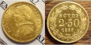 2.5 Scudo Kirchenstaat (752-1870) Gold Pius IX (1792- 1878)