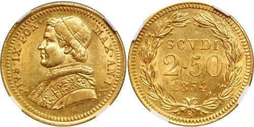 2.5 Scudo Kirchenstaat (752-1870) Gold Pius IX (1792- 1878)