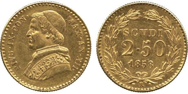 2.5 Scudo Kirchenstaat (752-1870) Gold Pius IX (1792- 1878)