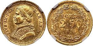 2.5 Scudo États pontificaux (752-1870) Or Pie IX (1792- 1878)