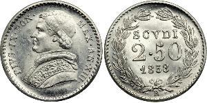 2.5 Scudo Kirchenstaat (752-1870) Platin Pius IX (1792- 1878)