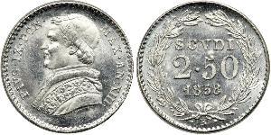 2.5 Scudo Kirchenstaat (752-1870) Platin Pius IX (1792- 1878)