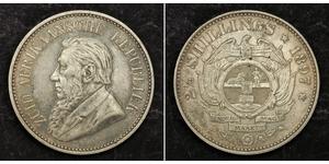 2.5 Shilling Afrique du Sud Argent Paul Kruger (1825 - 1904)