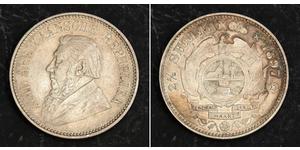 2.5 Shilling Afrique du Sud Argent Paul Kruger (1825 - 1904)