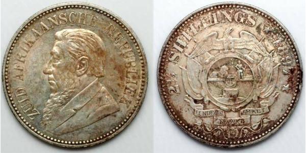 2.5 Shilling Afrique du Sud Argent Paul Kruger (1825 - 1904)
