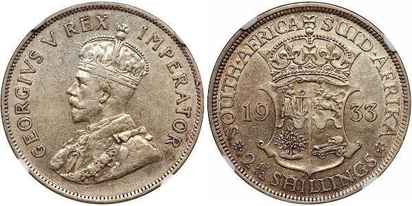 2.5 Shilling Sudáfrica Plata Jorge V (1865-1936)