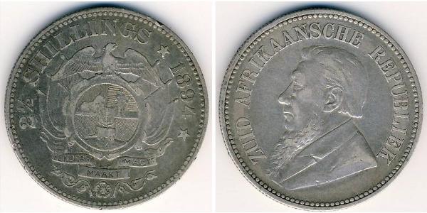 2.5 Shilling South Africa Silver Paul Kruger (1825 - 1904)