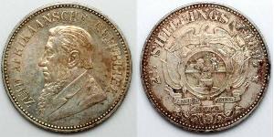 2.5 Shilling South Africa 銀 保罗·克留格尔 (1825 - 1904)