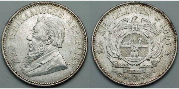 2.5 Shilling South Africa 銀 保罗·克留格尔 (1825 - 1904)