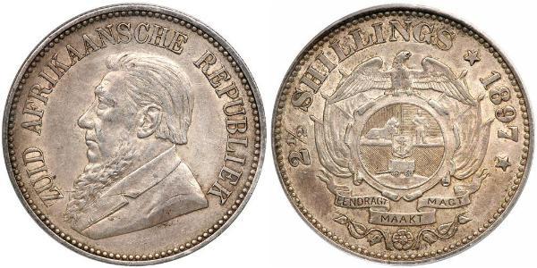 2.5 Shilling South Africa 銀 保罗·克留格尔 (1825 - 1904)