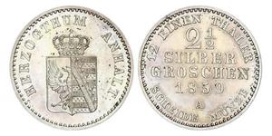 2.5 Silbergroschen Anhalt-Bernbourg (1603 - 1863) Argent Alexandre-Charles d