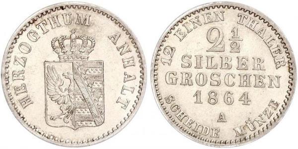 2.5 Silbergroschen Anhalt-Bernbourg (1603 - 1863) Argent Alexandre-Charles d