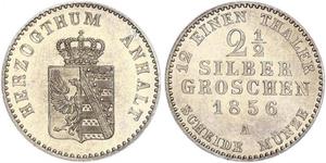 2.5 Silbergroschen Anhalt-Bernburg (1603 - 1863) Argento Alessandro Carlo di Anhalt-Bernburg(1805 – 1863)