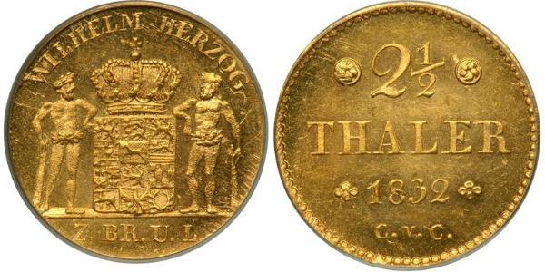 2.5 Thaler States of Germany Oro 