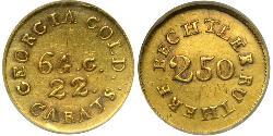 2.5 Долар США (1776 - ) Золото Christopher Bechtler (1782-1843)