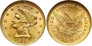 2.5 Долар США (1776 - ) Золото 