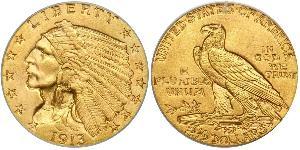 2.5 Долар США (1776 - ) Золото 