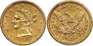 2.5 Долар США (1776 - ) Золото 