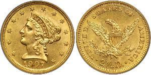 2.5 Долар США (1776 - ) Золото 